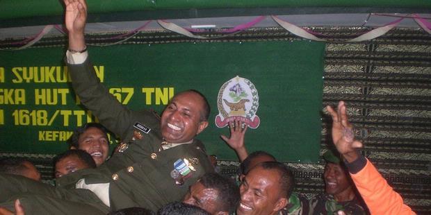 HUT TNI di Perbatasan, Dandim Diarak