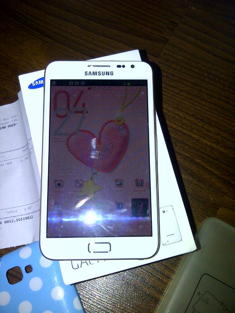 Samsung Galaxy Note N-7000 WHITE 99% GARANSI Panjang BONUS 7 casings