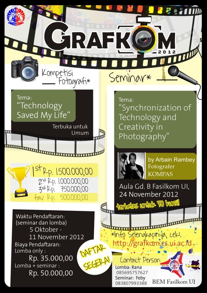 &#91;EVENT&#93; Seminar dan Lomba Photography &quot;GRAFKOM 2012&quot; with Arbain Rambey