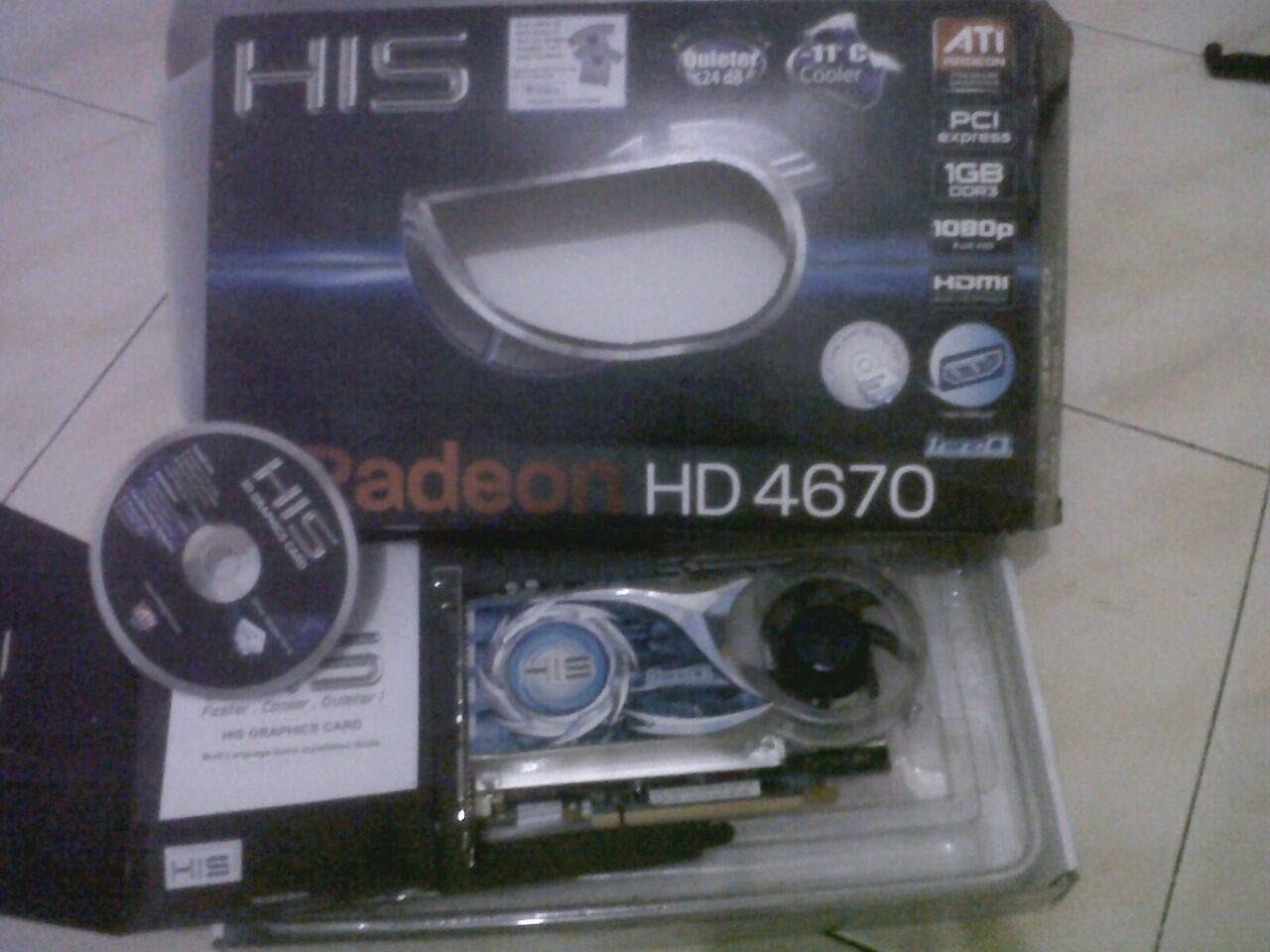 Jual HIS RADEON HD4670 1gb 128bit DDR3