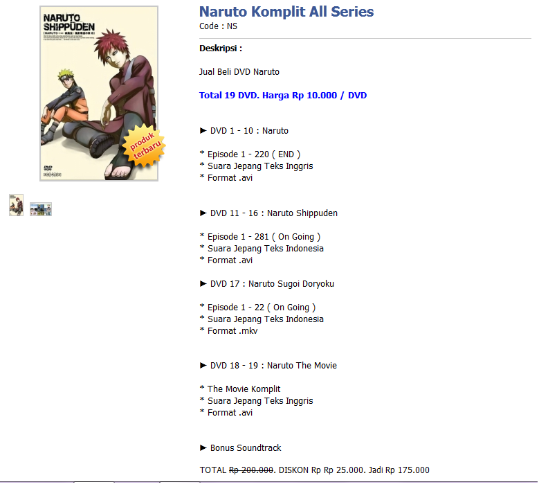 Jual DVD Anime Naruto,onepiece,bleach dan Voucher Game Online Terlengka