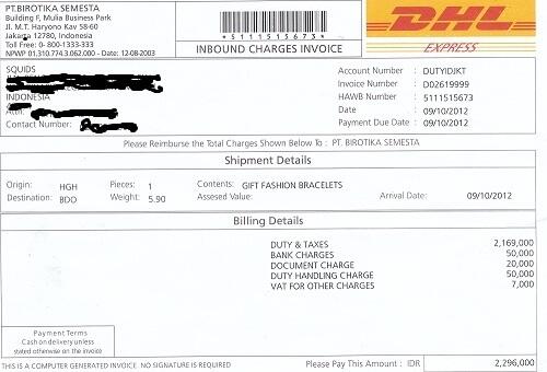 Contoh Invoice Impor - Contoh M