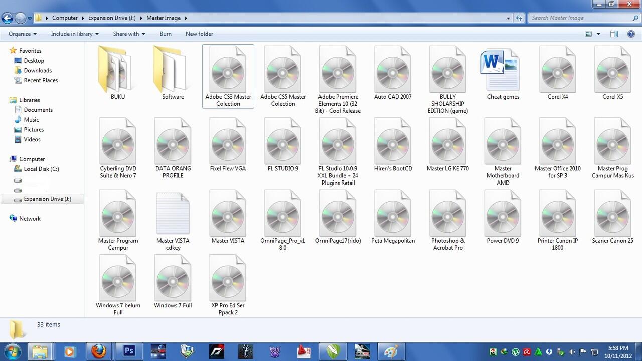 Harddisk dengan isi software, game, film