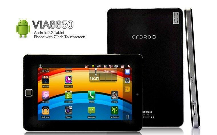 100% BARU VIA 8650 ANDROID TABLET PHONE 7" (BISA TELPON & SMS) WIFI / WEBCAM