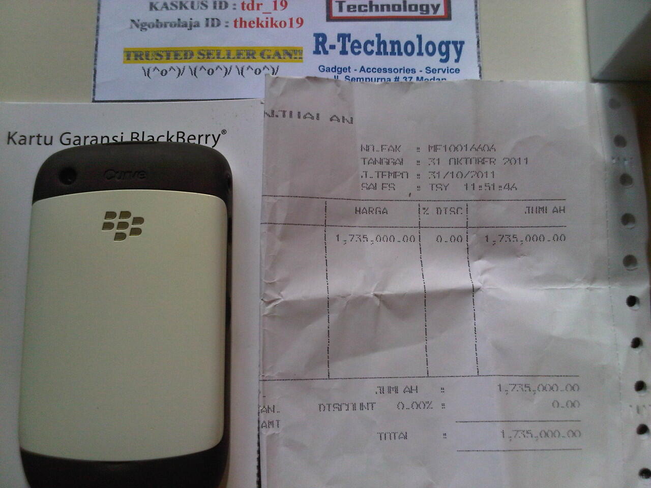 BB Gemini White Second Komplit
