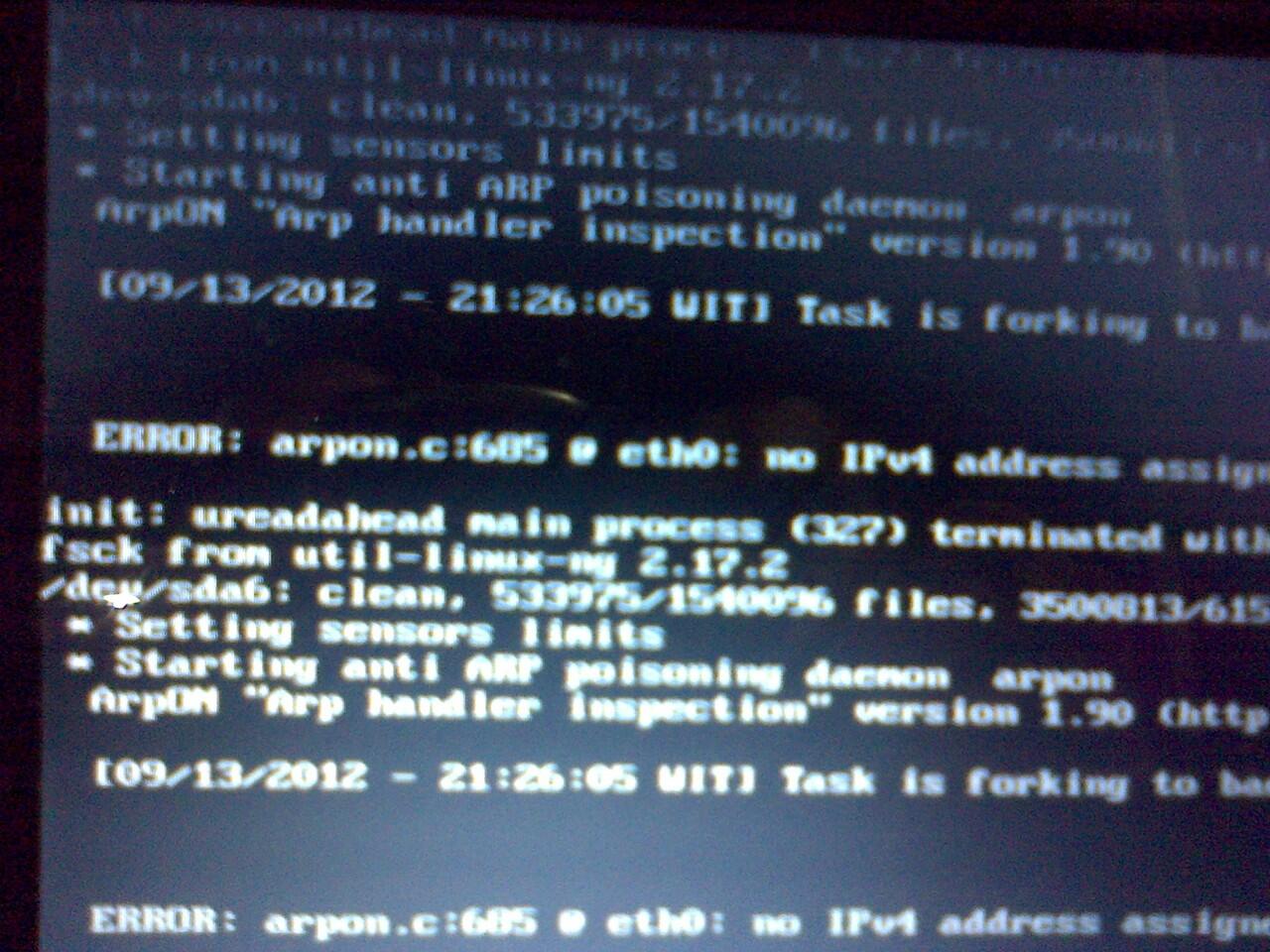 &#91;HELP&#93; ERROR: arpon.c:685 @ eth0: no IPv4 address assigned