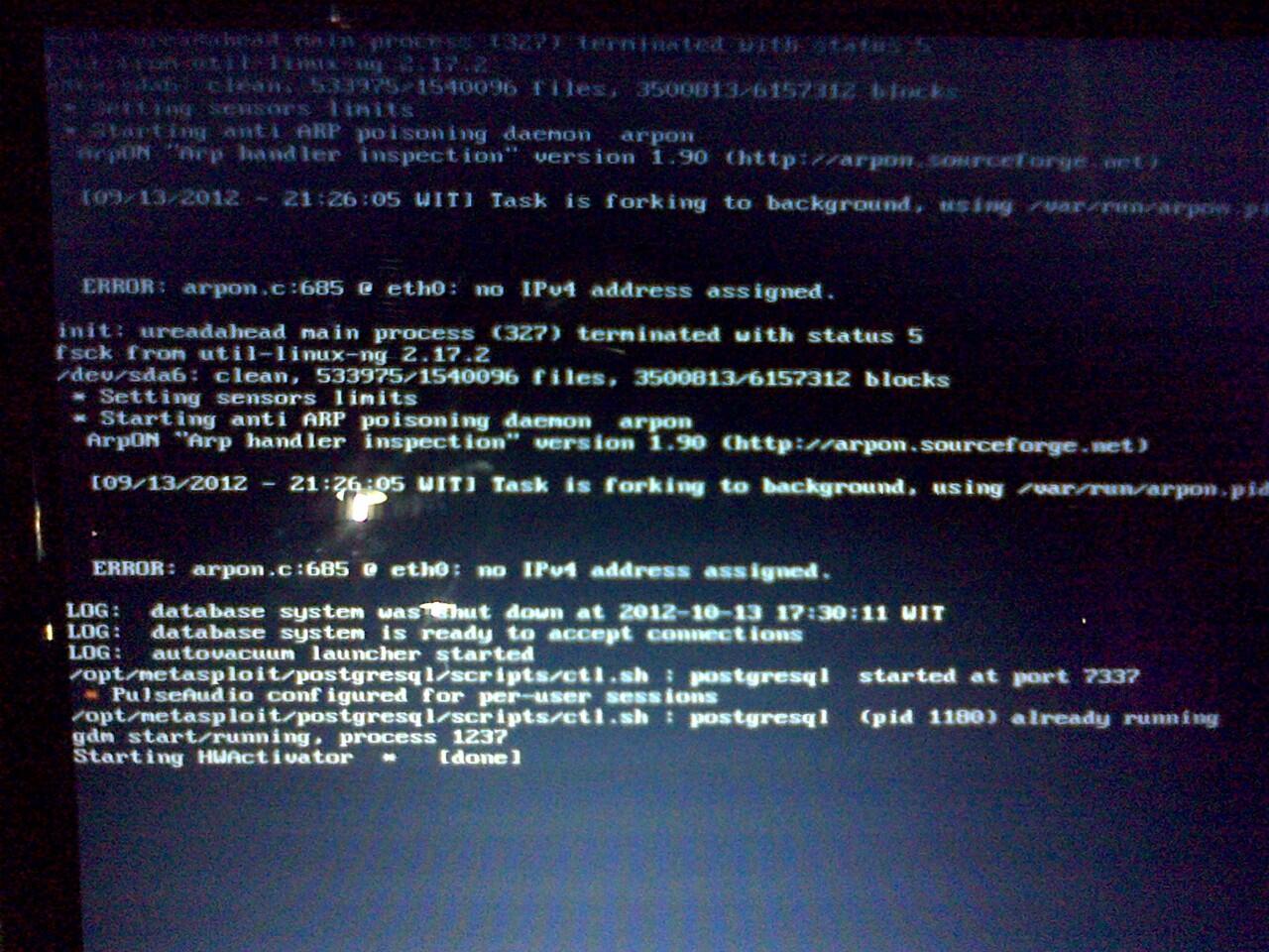&#91;HELP&#93; ERROR: arpon.c:685 @ eth0: no IPv4 address assigned