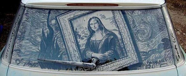 Karya Seni Menakjubkan Dari Debu Di Kaca Mobil