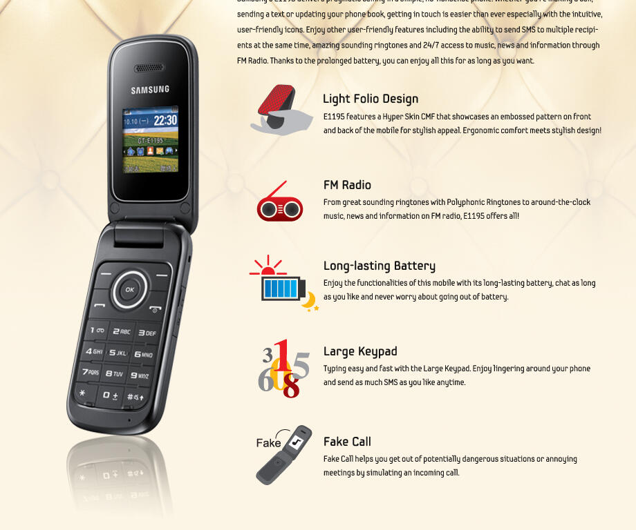 Samsung GT E1195