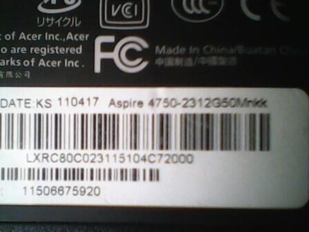 Pretelan atau SparePart LAPTOP ACER Aspire 4750