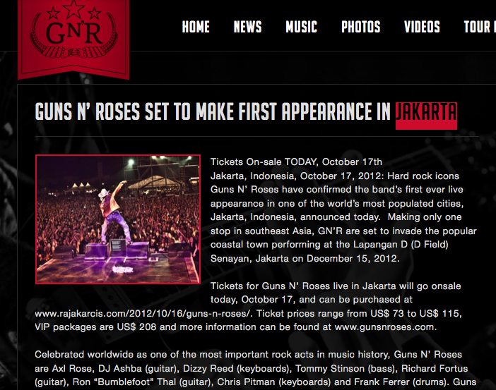 (HOT NEWS) GNR Live at Jakarta Dec' 15, 2012.....