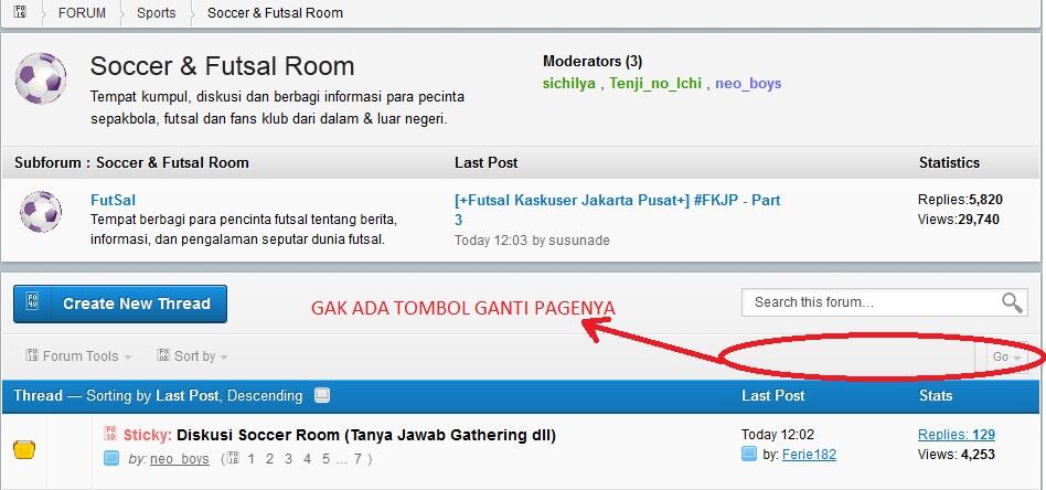 Tombol Ganti Page di Soccer Room Hilang!