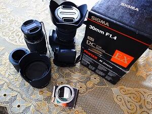 Pentax k200d, SMC DA 12-24 F4, Sigma 30mm f 1.4