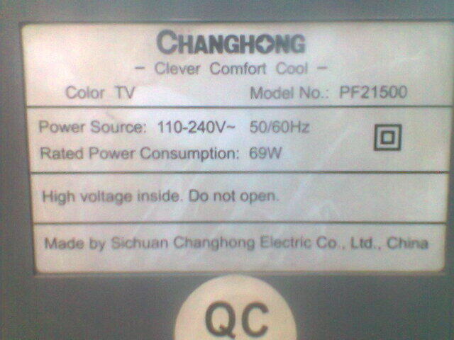 CHANGHONG SLIM FLAT TV 21 INCH - PF 21500 SERIES GOOD CONDITION BANDUNG
