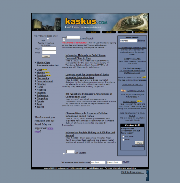 Tampilan dan Fakta Forum KASKUS dari tahun 2000 - 2012