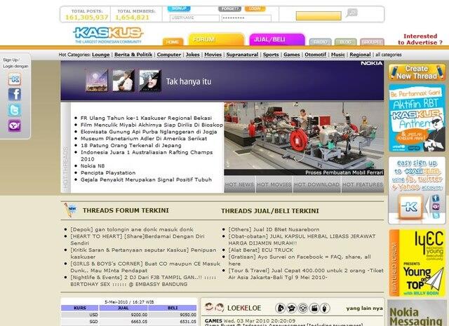 Tampilan dan Fakta Forum KASKUS dari tahun 2000 - 2012
