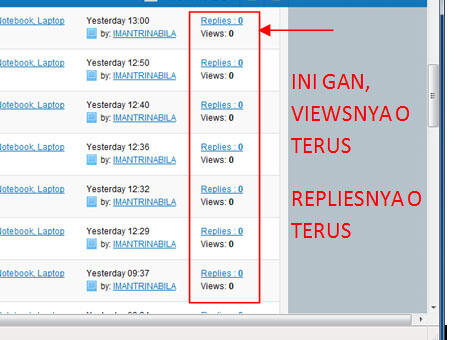 Views & Replies di kaskus baru, nilainya tetap o