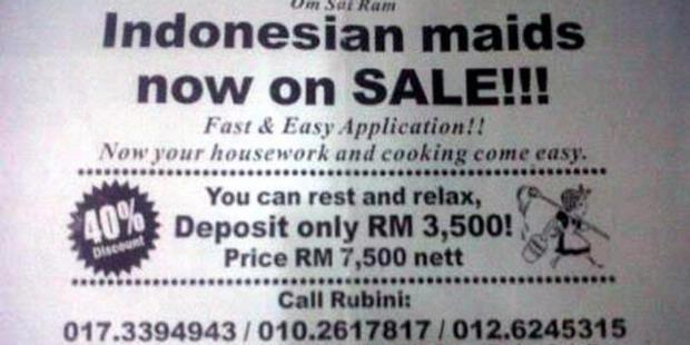Iklan Diskon TKW Indonesia Disebar di Malaysia