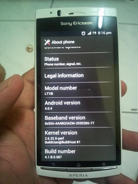 Sony Experia Arc S Lt18i white (putih)