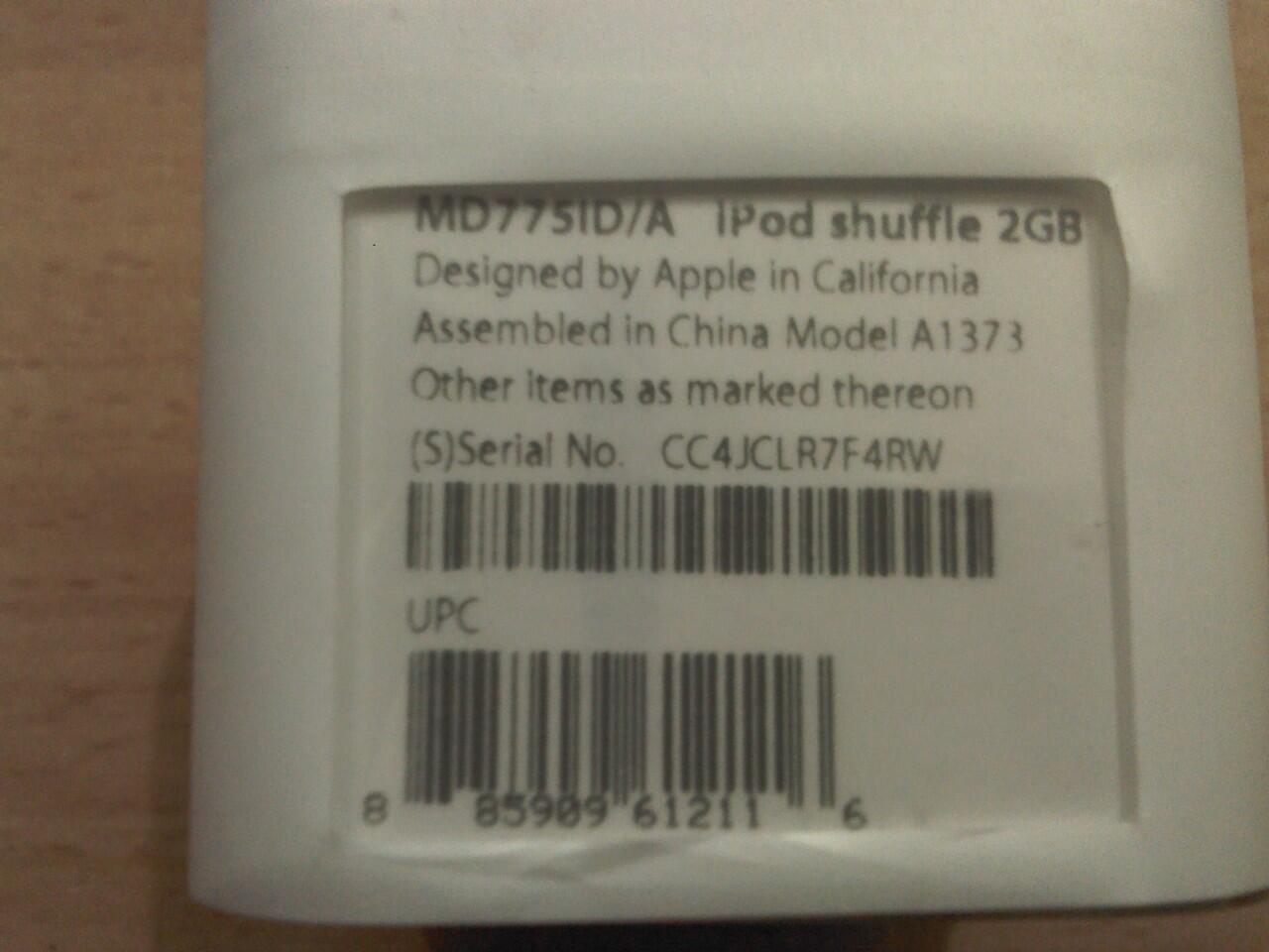 IPOD SHUFLLE 2GB BLUE