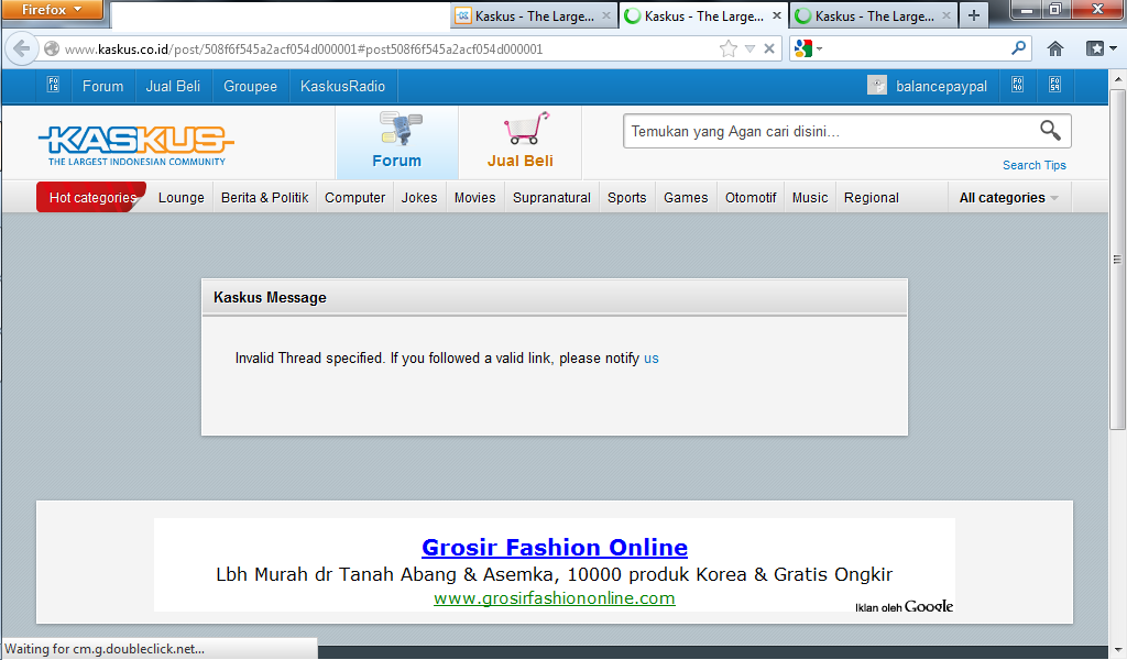 &#91;ASK&#93; Invalid Thread specified. If you followed a valid link, please notify us