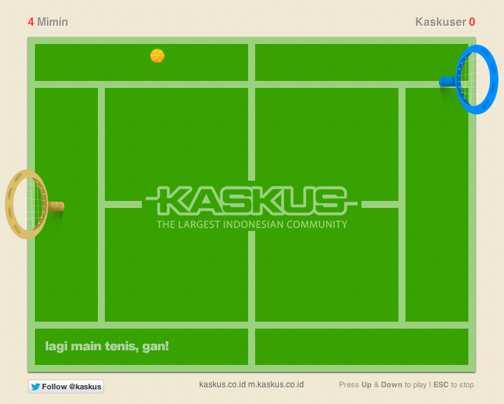 kaskus over posting sekarang ga masalah, kita main tenis dulu gan lawan mimin