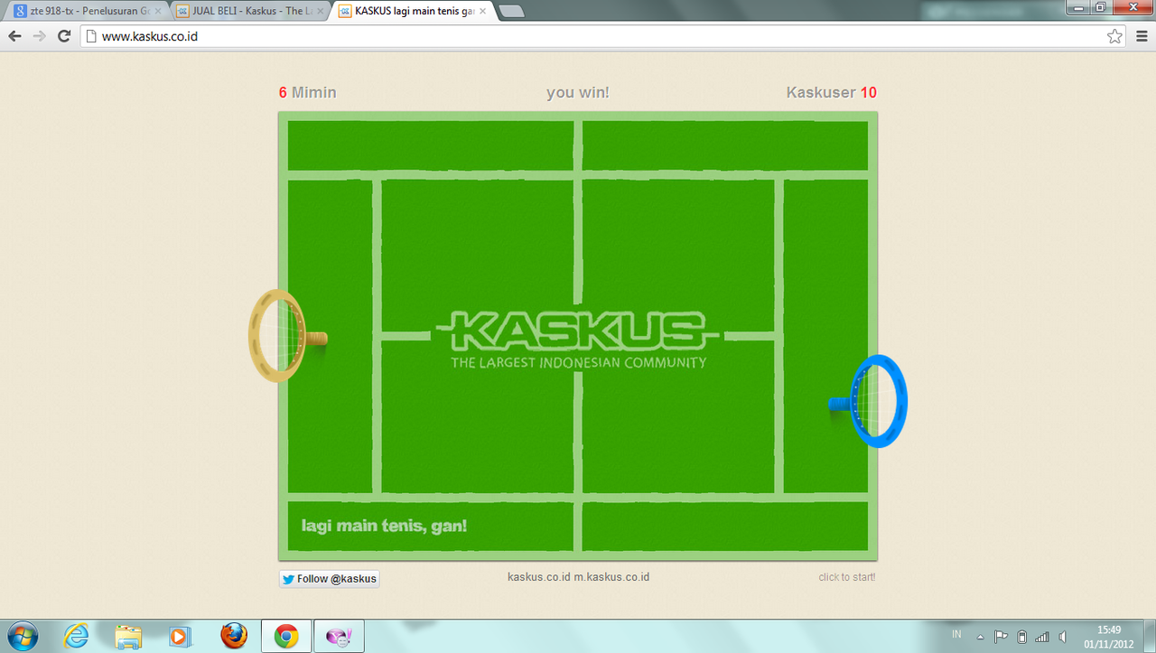 Trick mengalahkan MIMIN saat KASKUS MAIN TENIS