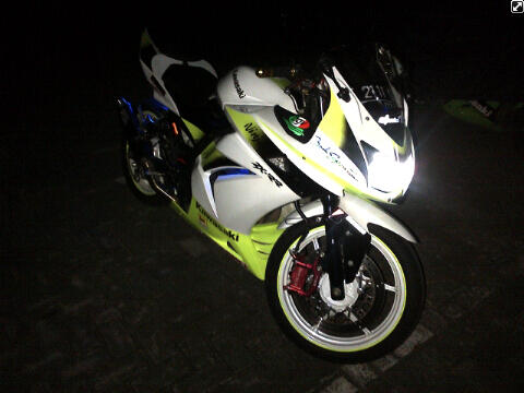 ***Jual Motor Ninja 250 Putih Hijo Sudah di Modif Cekidot***