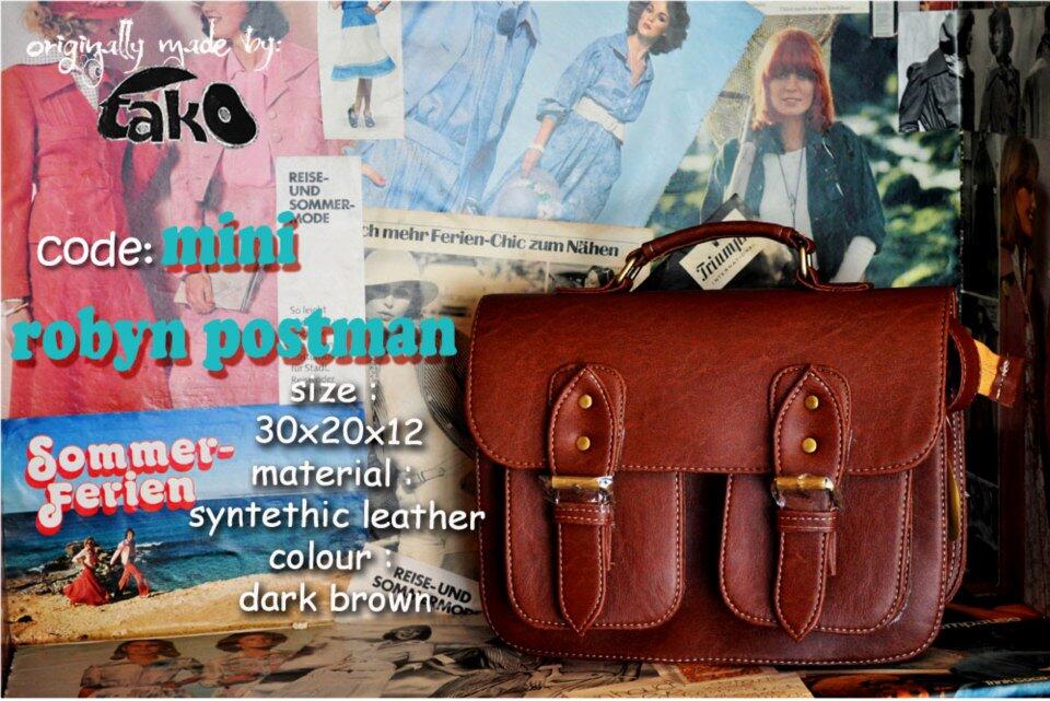KODE : MINI ROBYIN POSTMAN DARK BROWN