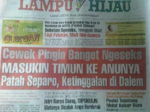kumpulan tulisan kocak di koran l*mpu
