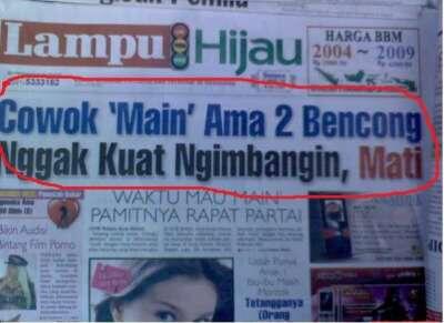 kumpulan tulisan kocak di koran l*mpu