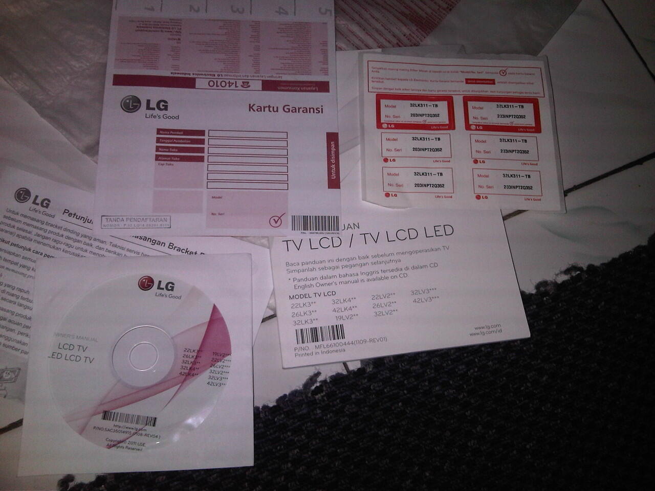 di Jual LCD TV 32 inchi LG 32LK311 masih garansi