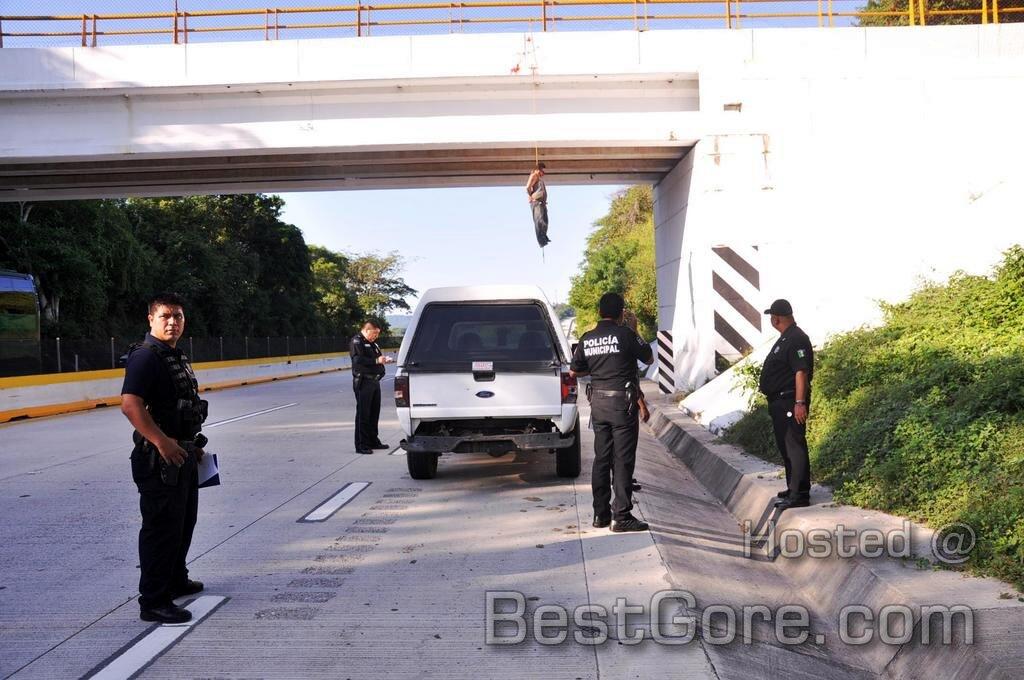 Man Shot in the Head and Hanged from a Bridge in Acapulco, Mexico