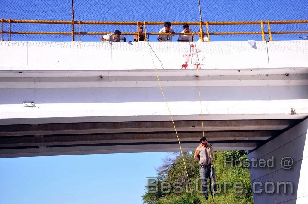 Man Shot in the Head and Hanged from a Bridge in Acapulco, Mexico