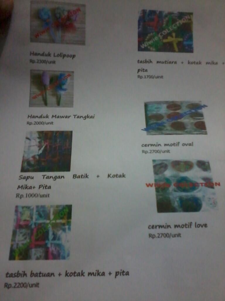 Souvenir Cantik Harga Rp. 800 an s/d Rp. 3300 an