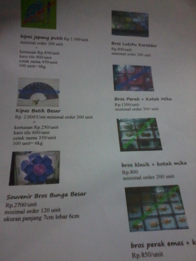 Souvenir Cantik Harga Rp. 800 an s/d Rp. 3300 an