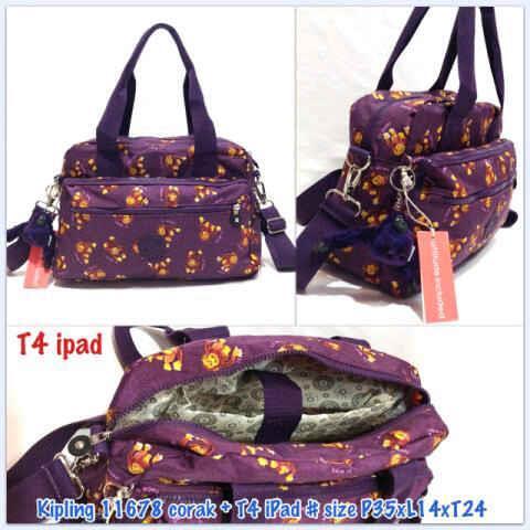 KIPLING SUPER KW 11678 + tempat IPAD corak