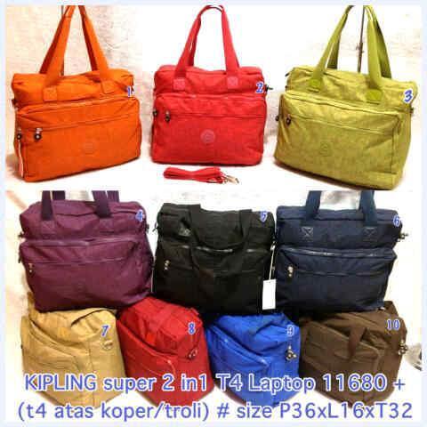 KIPLING SUPER KW 2in1 11680 + tempat laptop (bisa diatas koper)