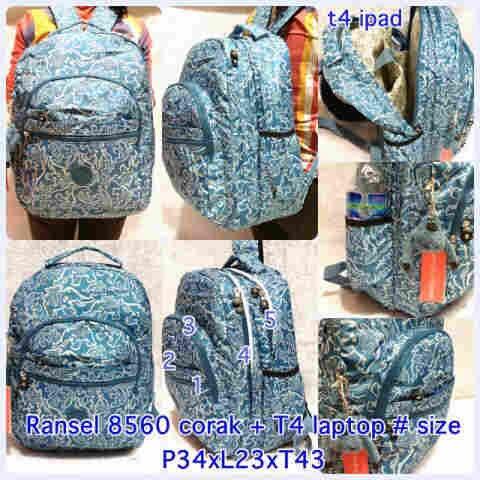 KIPLING SUPER KW 8560 corak + tempat laptop
