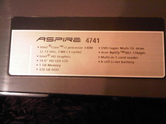 ACER ASPIRE 4741 (second)