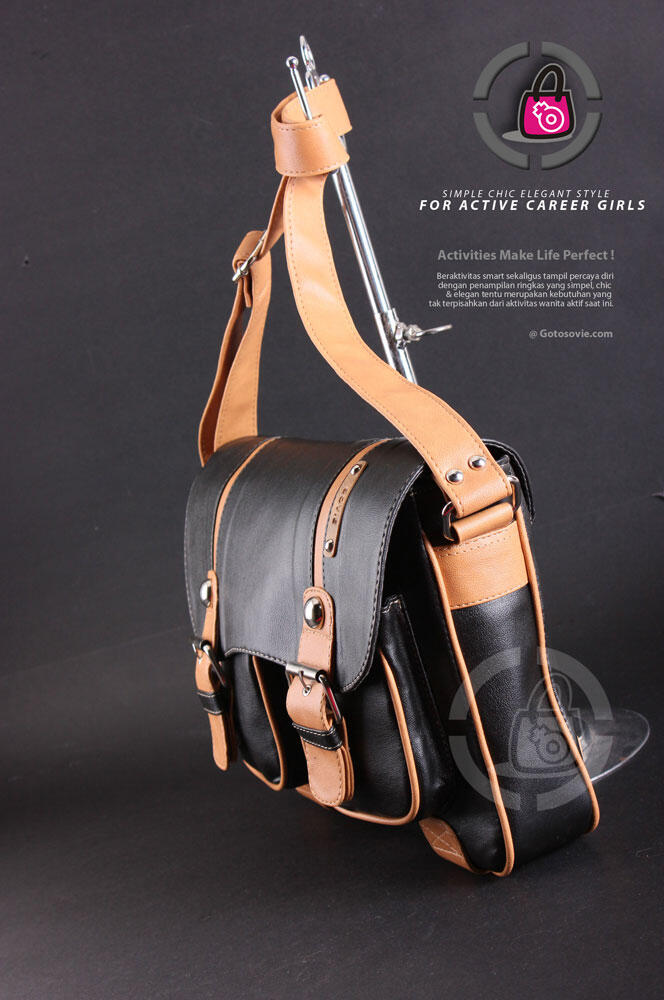 Tas Wanita Casual - Elegan - Hitam - Coklat - Postman Bag