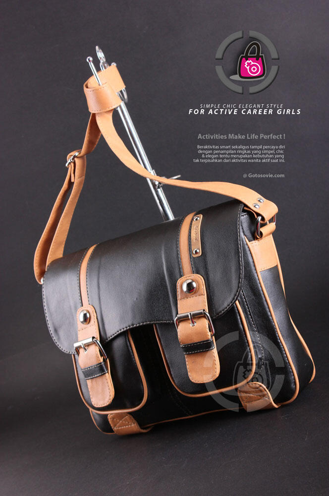 Tas Wanita Casual - Elegan - Hitam - Coklat - Postman Bag