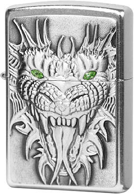 **LELANG** ZIPPO 24901 MIGHTY DRAGON GREEN EYE EMBLEM..Banyak Type Lain..ORI & NEW
