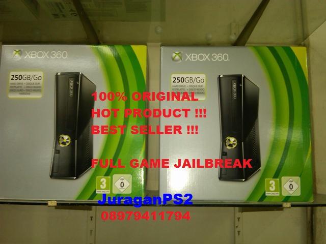 PS3 KILLER = NEW Xbox 360 SLIM 250gb XBOX 4GB KINECT ORIGINAL RGH jailbreak terbatas!