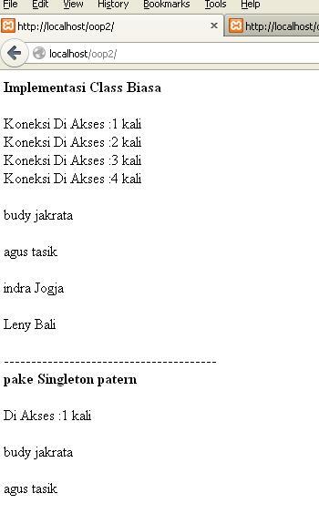 &#91;Share + SourceCode &#93; Design Pattern (Singleton) Vs Konvensional OOP pada PHP 