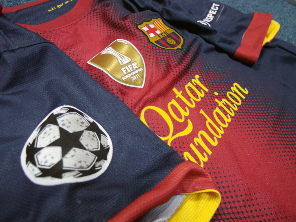 JERSEY BARCELONA PLAYER ISSUE PATCH CHAMPION