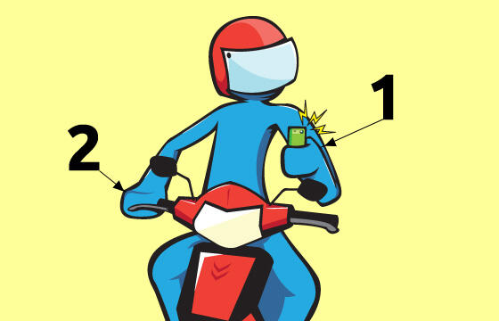 Cara Ngetik SMS Sambil Nyetir Motor ,,,