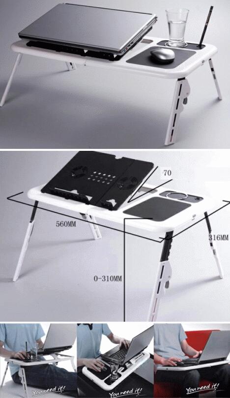MEJA LAPTOP PORTABLE WITH 2 FAN COOLER.. TERMURAHHH!!!!