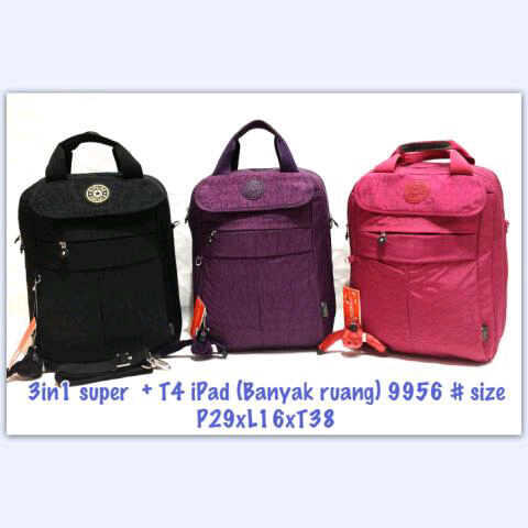 KIPLING SUPER KW 3in1 super + tempat IPAD 9956