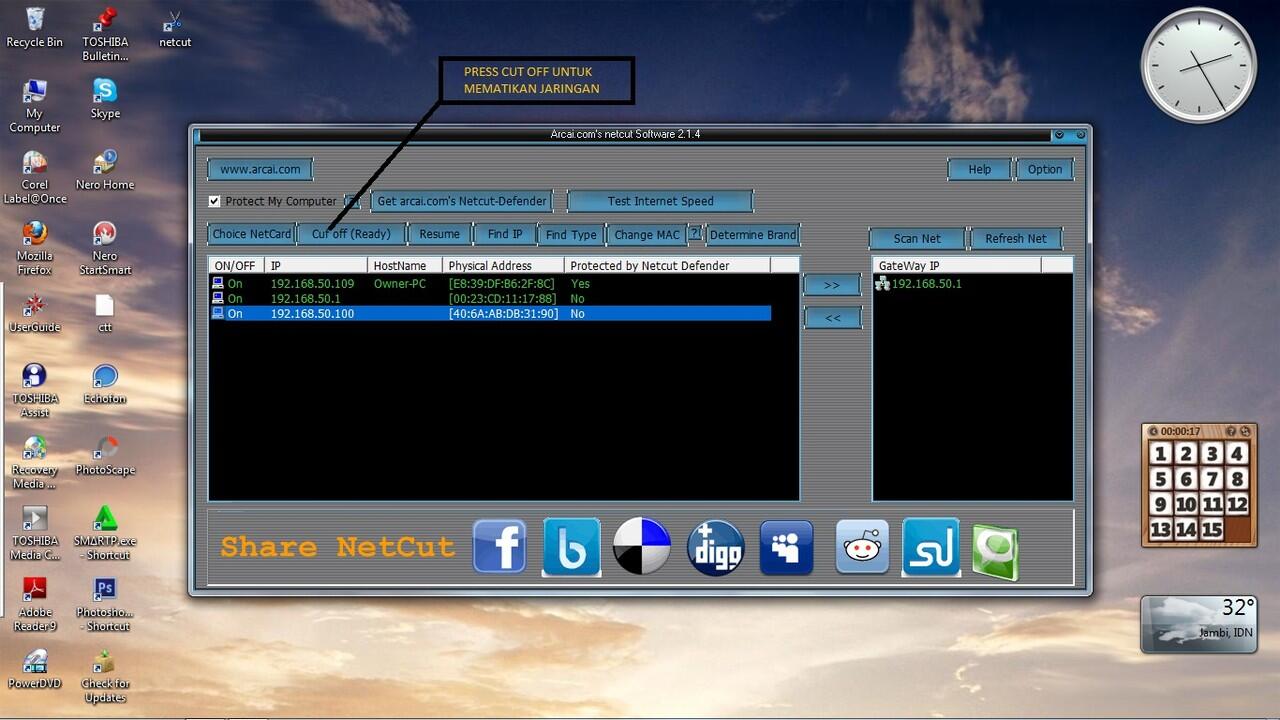 memotong / menghentikan jaringan wifi orang lain dengan NETCUT